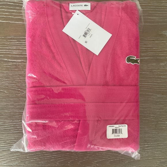 Lacoste Logo Magenta Robe, One Size - Picture 3 of 3